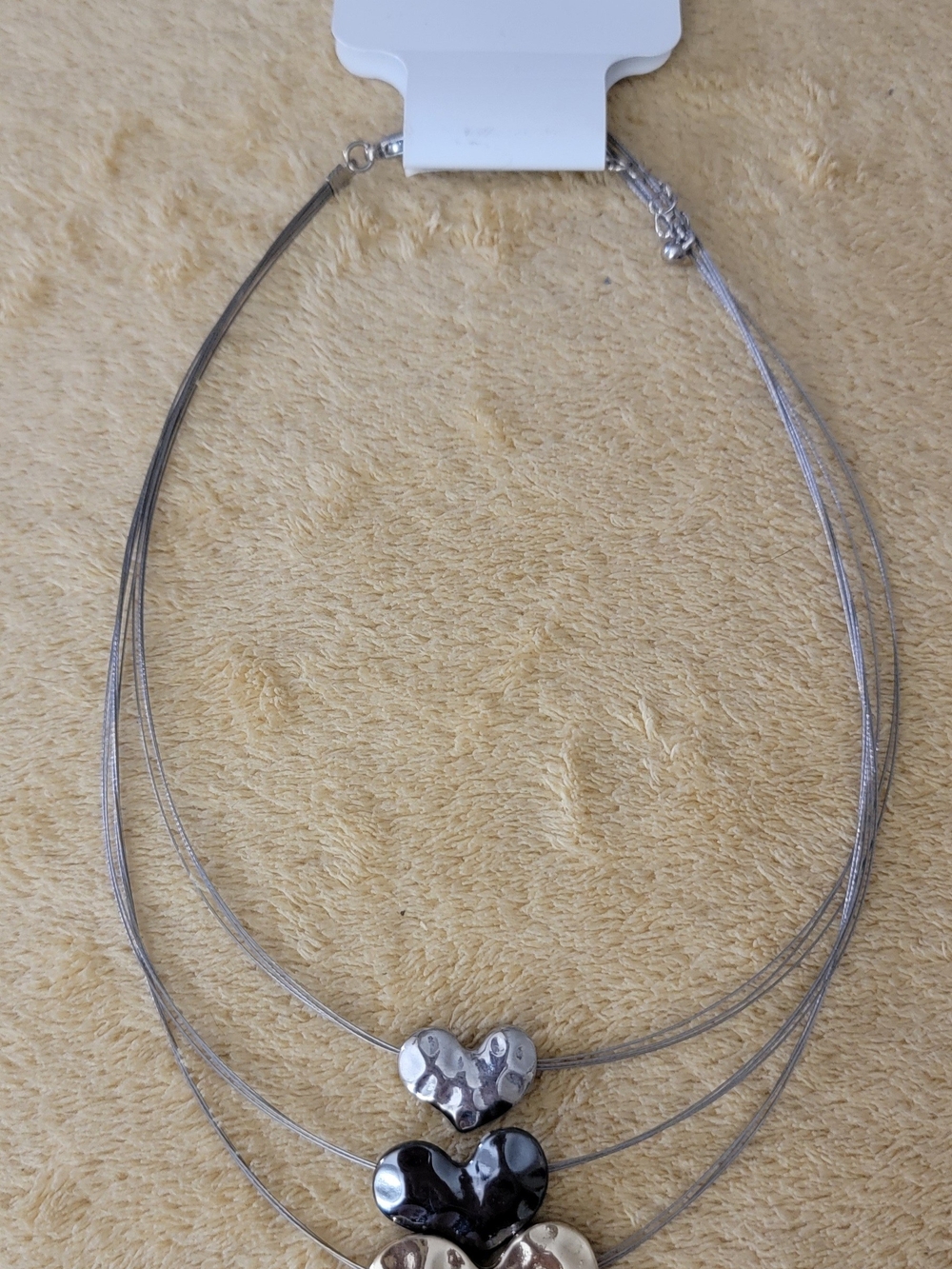 BRAND NEW Charming Charlie Silver Multi-Heart Layered Necklace